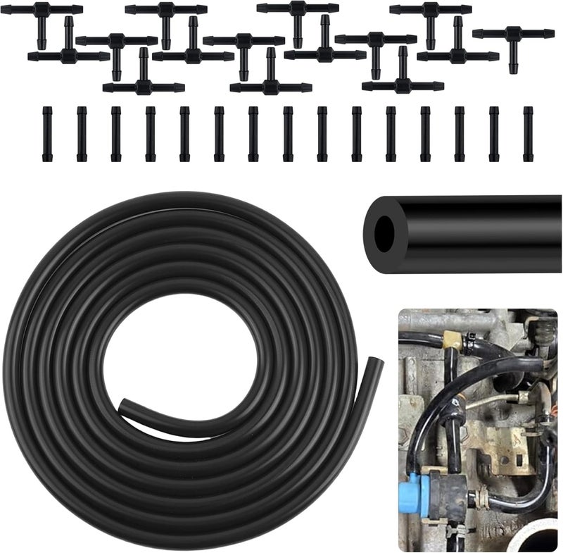 Stacool Vacuum Hose Set with ID*OD 3 * 9mm,1PC 9.84Ft VVacuum Hose Automotive+30PCS Vacuum Hoses Adapter,Max 130PSI Silicone Tubing Car Accessories Suitable for Cars,Trucks,SUVs (ID 3mm*OD 9mm) - Image 1